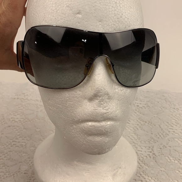 Ralph Lauren Sunglasses Dark with silver trim Designer Logo Stamped Nose Pads